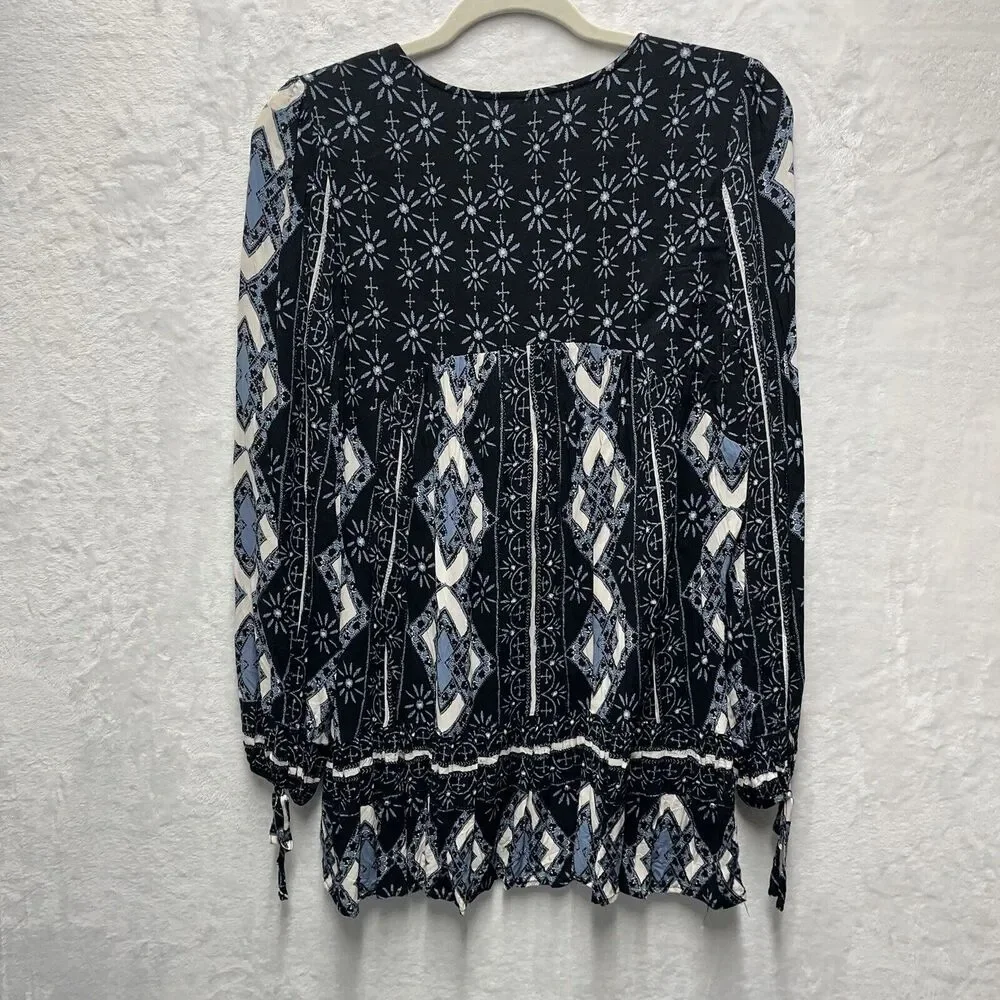 Free People‎ Down By The Bay Tunic Top Womens XS Mini Dress Boho Peasant Fairy